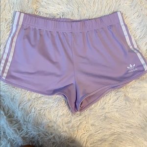 Pastel purple adidas shorts